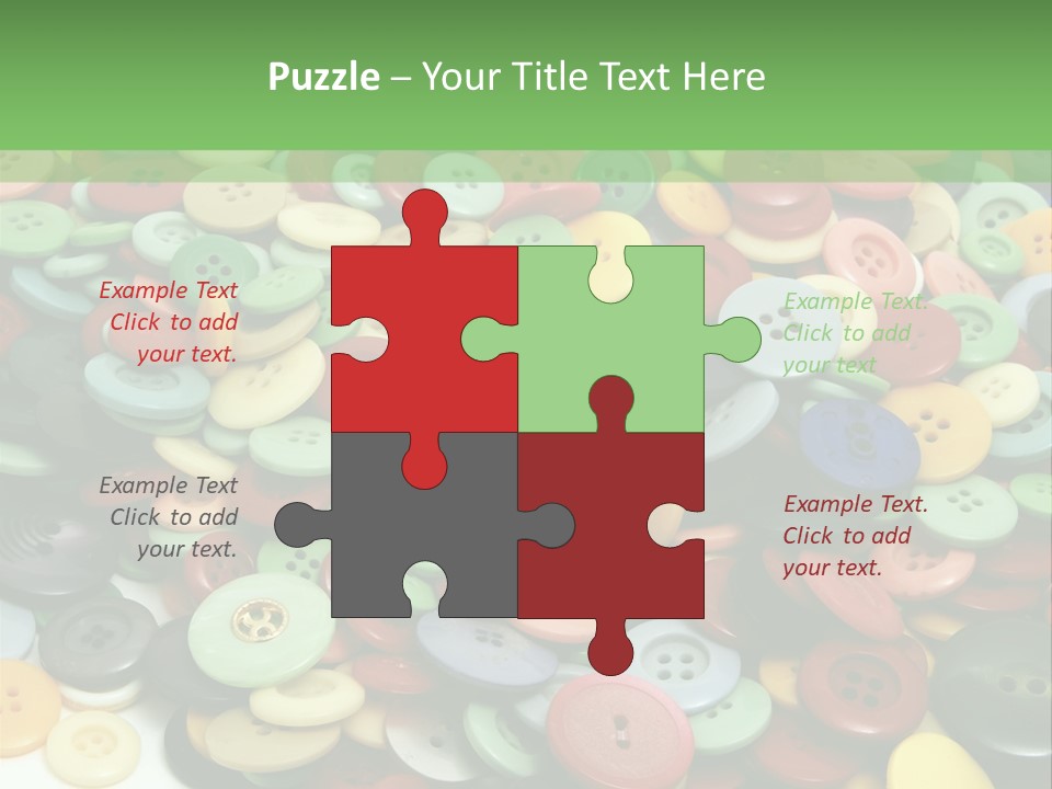 A Pile Of Colorful Buttons On A White Background PowerPoint Template