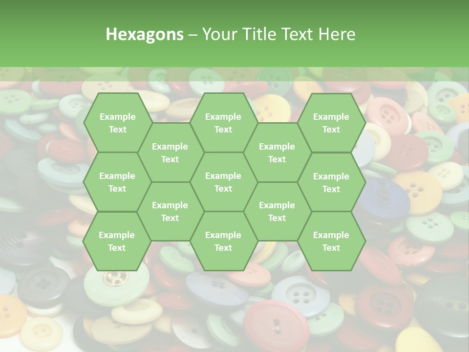 A Pile Of Colorful Buttons On A White Background PowerPoint Template