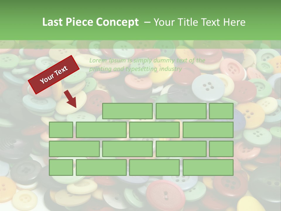A Pile Of Colorful Buttons On A White Background PowerPoint Template