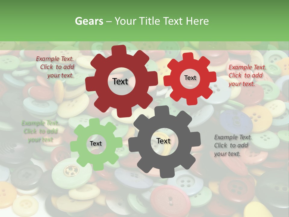 A Pile Of Colorful Buttons On A White Background PowerPoint Template