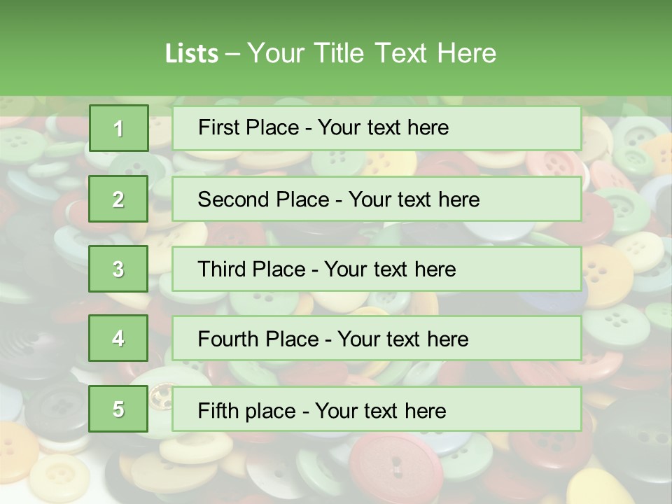 A Pile Of Colorful Buttons On A White Background PowerPoint Template
