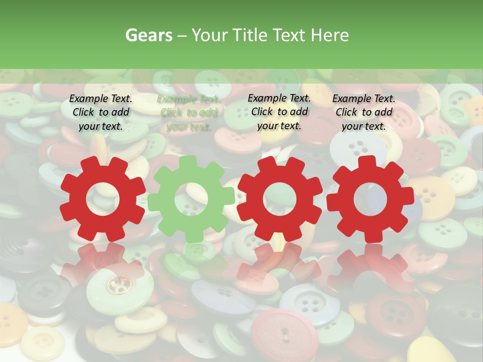 A Pile Of Colorful Buttons On A White Background PowerPoint Template