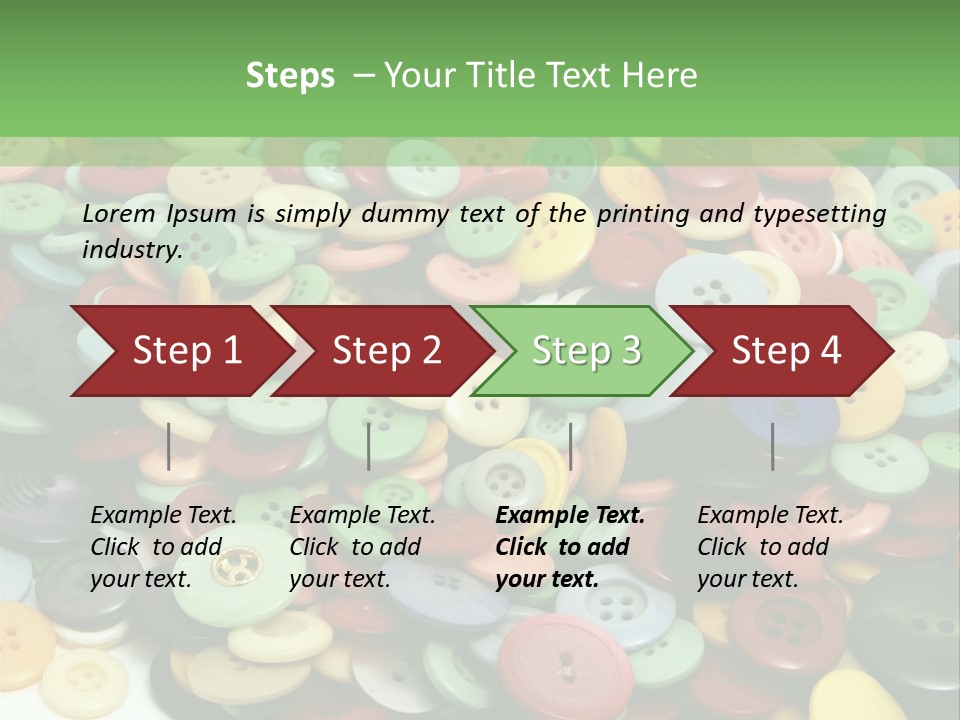 A Pile Of Colorful Buttons On A White Background PowerPoint Template