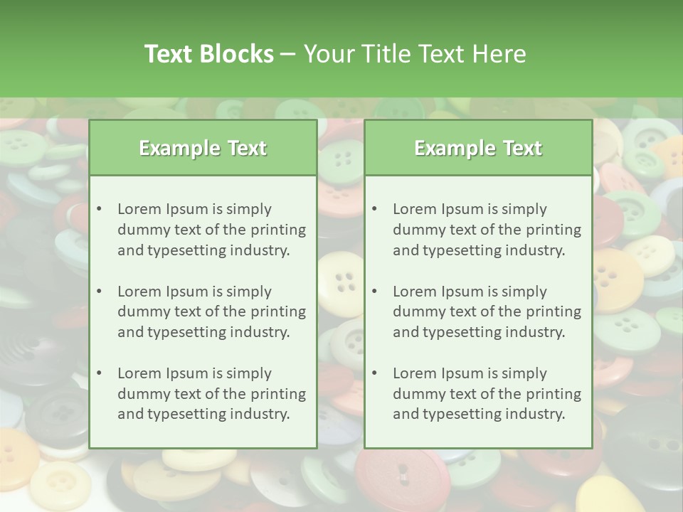 A Pile Of Colorful Buttons On A White Background PowerPoint Template