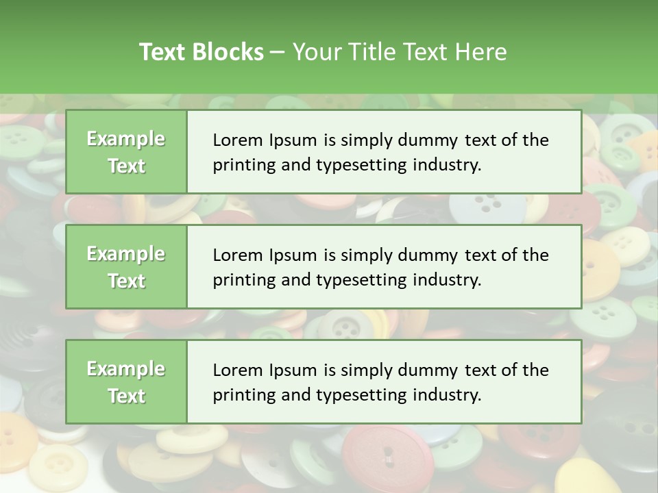 A Pile Of Colorful Buttons On A White Background PowerPoint Template