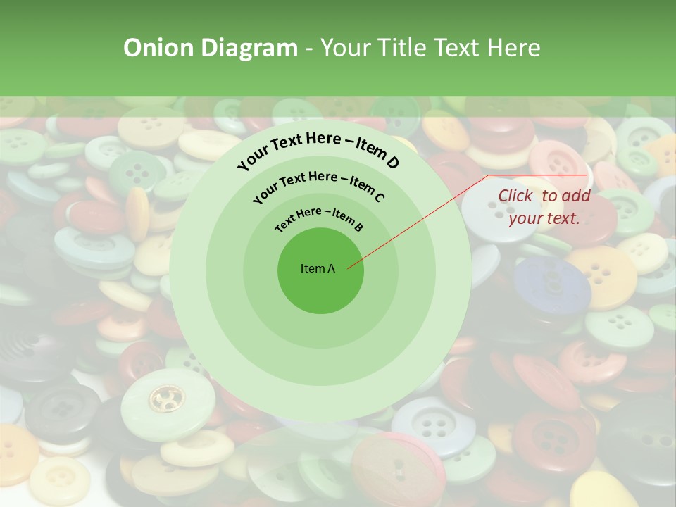 A Pile Of Colorful Buttons On A White Background PowerPoint Template