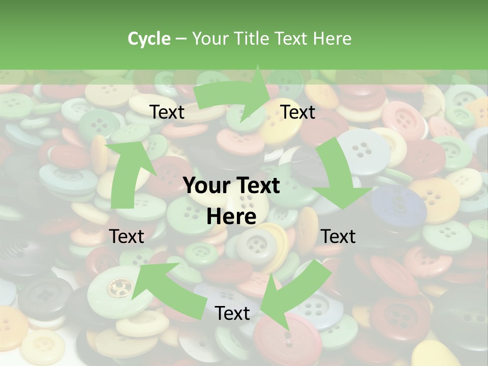 A Pile Of Colorful Buttons On A White Background PowerPoint Template