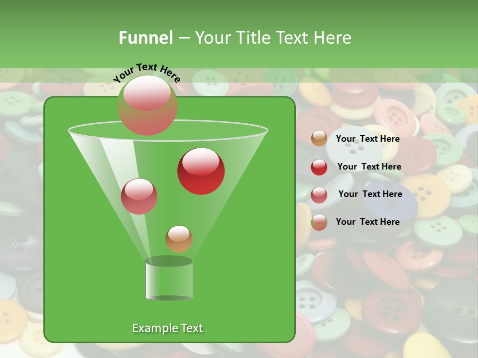 A Pile Of Colorful Buttons On A White Background PowerPoint Template