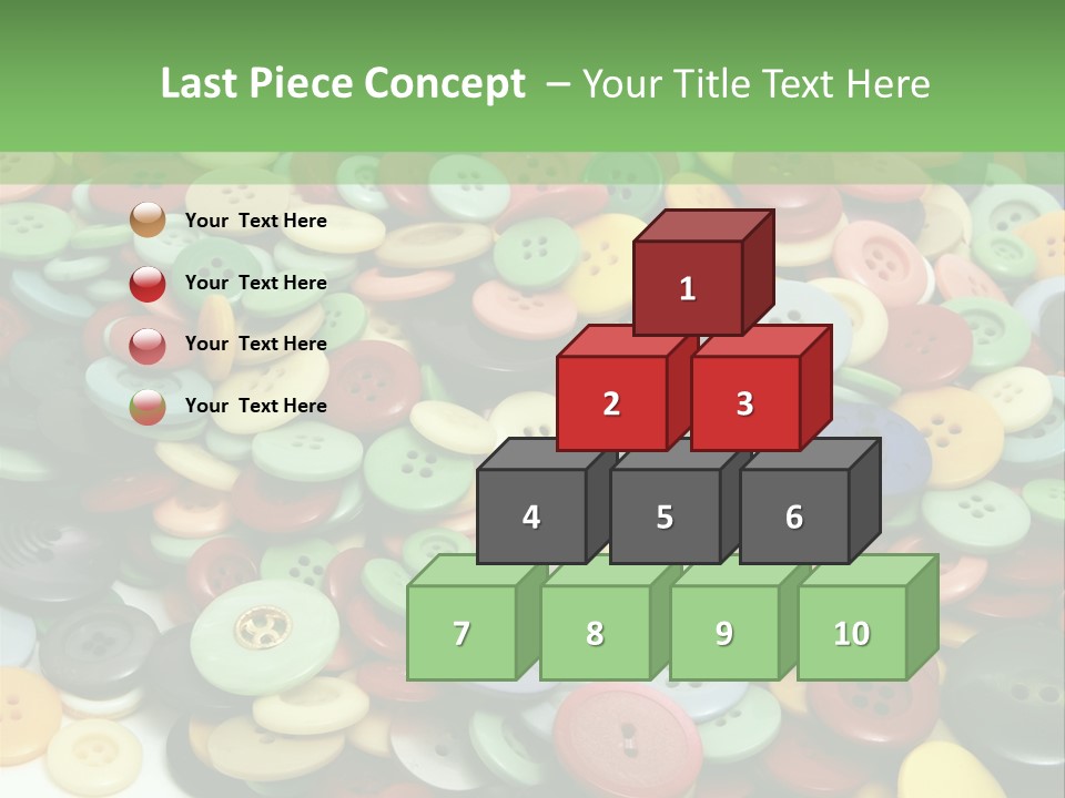 A Pile Of Colorful Buttons On A White Background PowerPoint Template