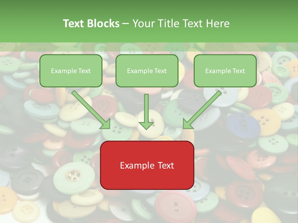 A Pile Of Colorful Buttons On A White Background PowerPoint Template