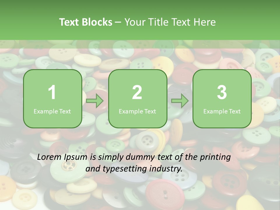 A Pile Of Colorful Buttons On A White Background PowerPoint Template