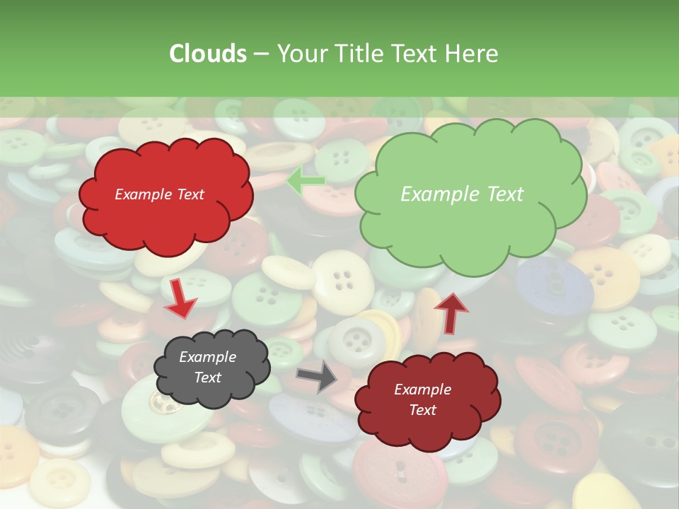 A Pile Of Colorful Buttons On A White Background PowerPoint Template