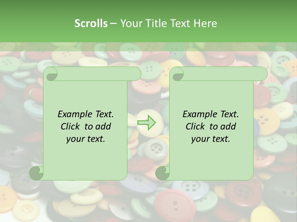 A Pile Of Colorful Buttons On A White Background PowerPoint Template