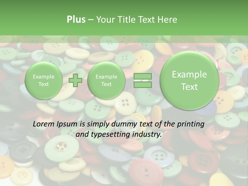 A Pile Of Colorful Buttons On A White Background PowerPoint Template