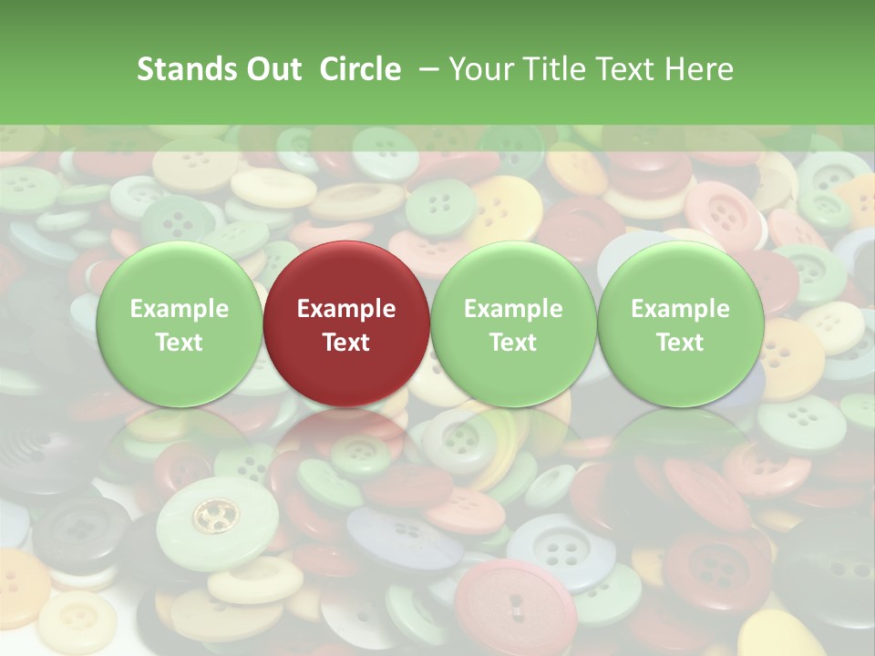 A Pile Of Colorful Buttons On A White Background PowerPoint Template
