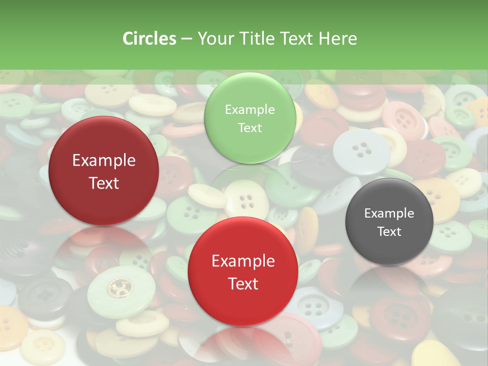 A Pile Of Colorful Buttons On A White Background PowerPoint Template