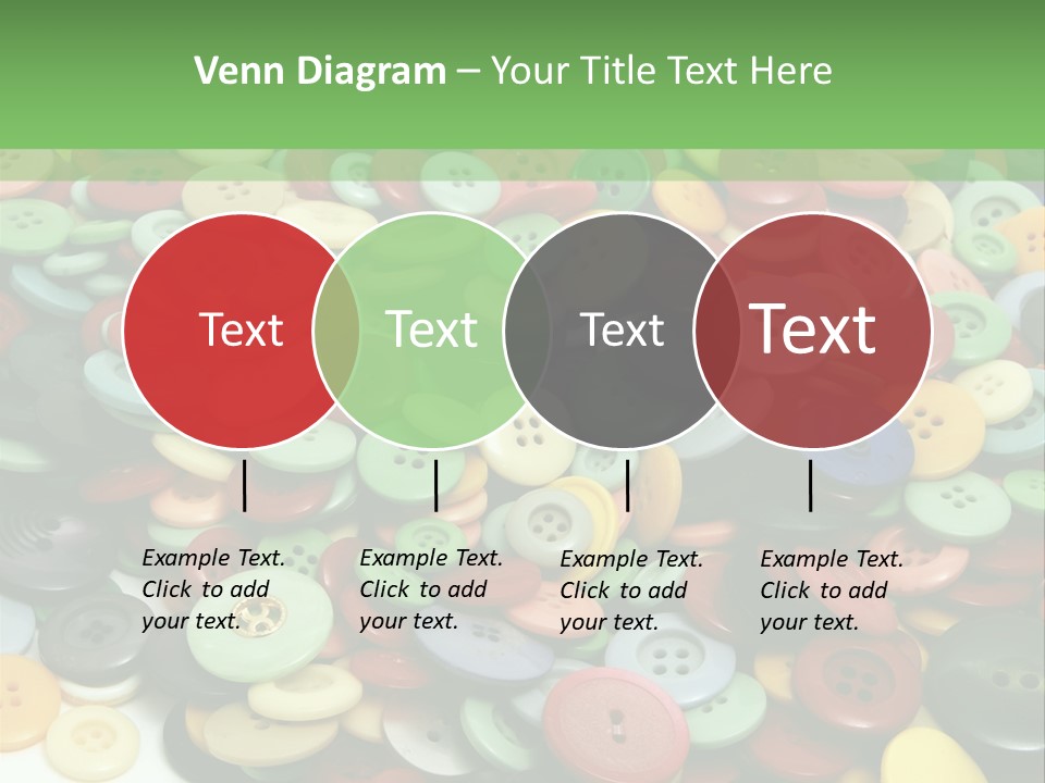 A Pile Of Colorful Buttons On A White Background PowerPoint Template