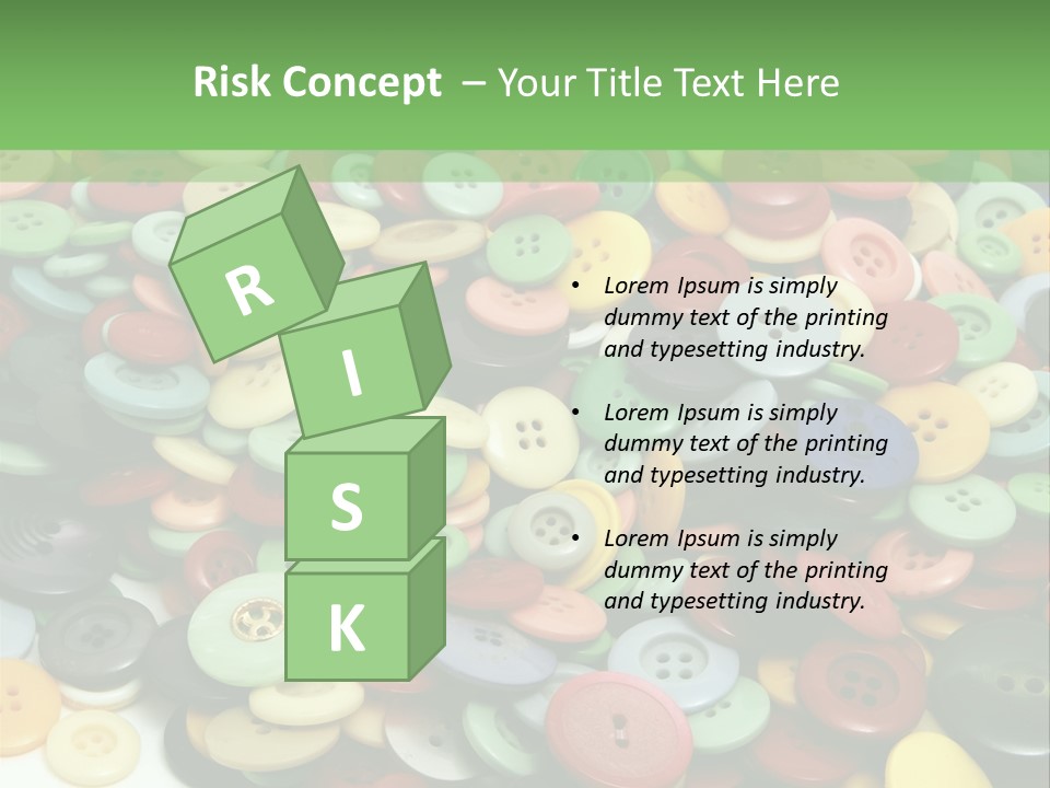 A Pile Of Colorful Buttons On A White Background PowerPoint Template