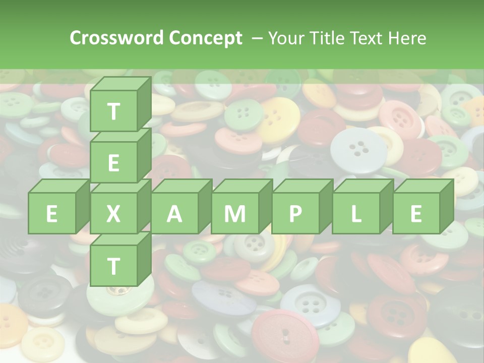 A Pile Of Colorful Buttons On A White Background PowerPoint Template