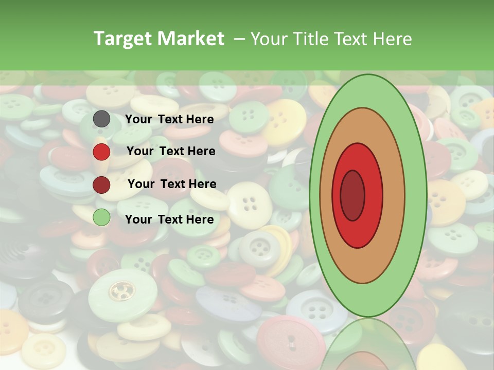 A Pile Of Colorful Buttons On A White Background PowerPoint Template