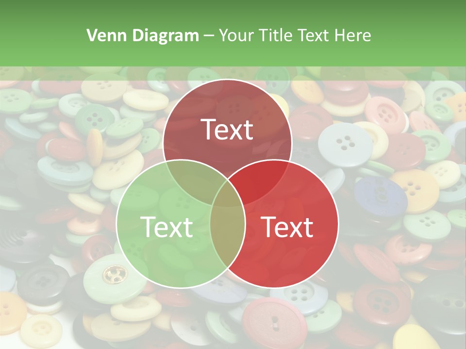 A Pile Of Colorful Buttons On A White Background PowerPoint Template