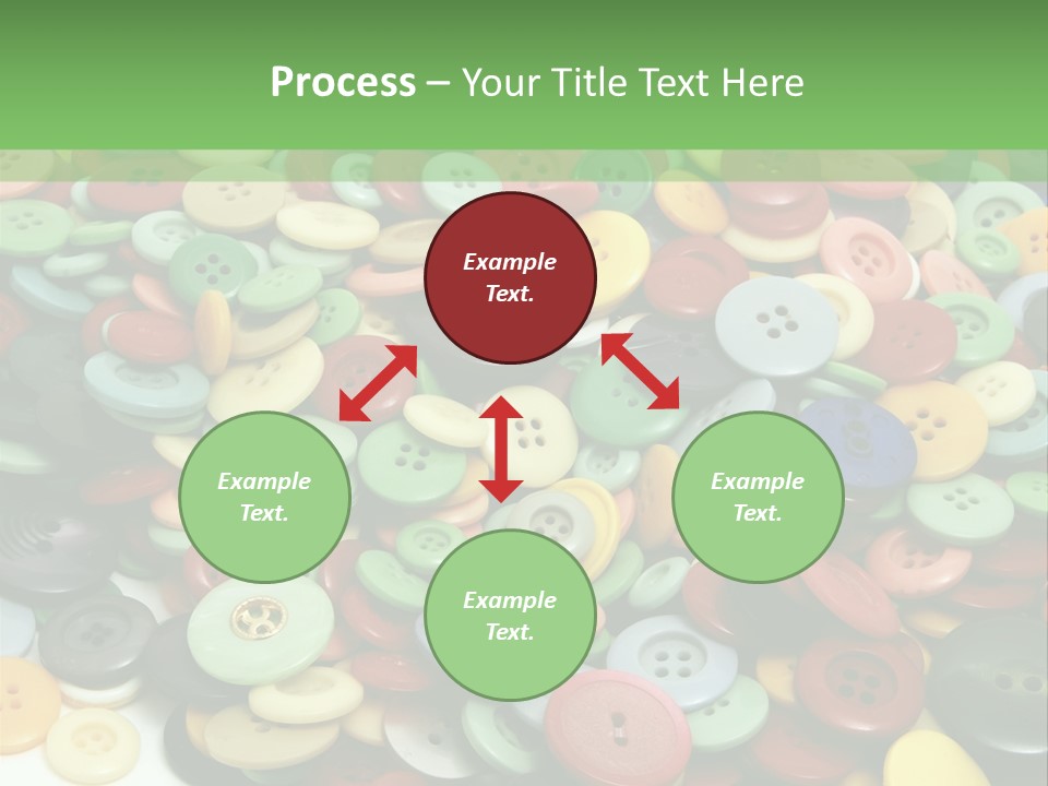 A Pile Of Colorful Buttons On A White Background PowerPoint Template