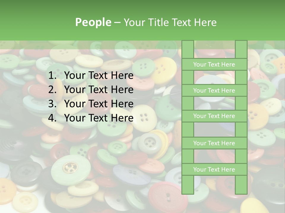 A Pile Of Colorful Buttons On A White Background PowerPoint Template