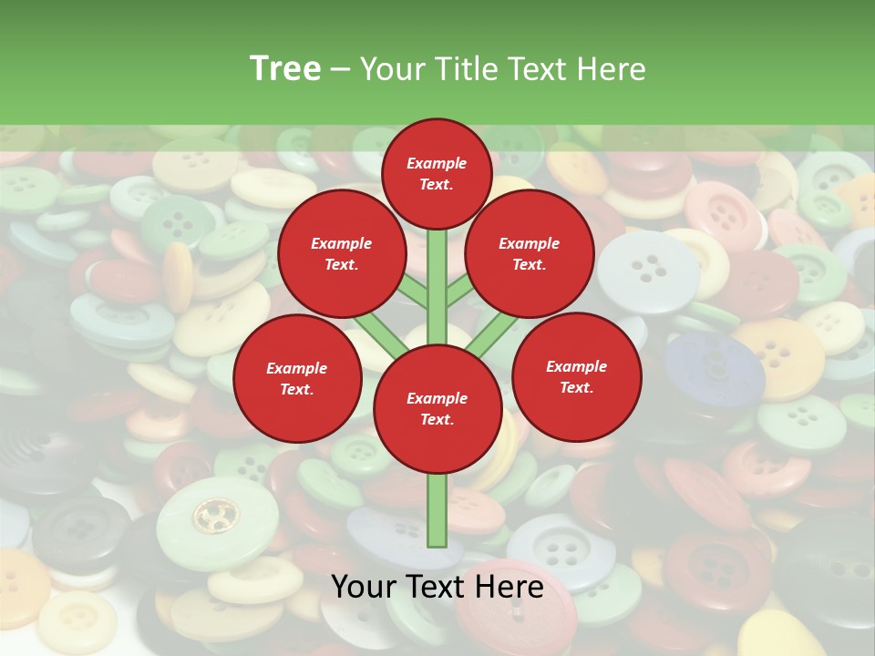 A Pile Of Colorful Buttons On A White Background PowerPoint Template