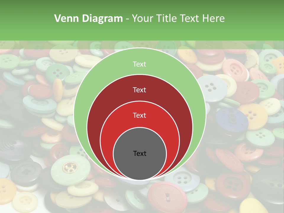 A Pile Of Colorful Buttons On A White Background PowerPoint Template