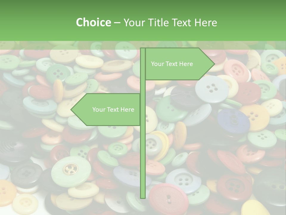 A Pile Of Colorful Buttons On A White Background PowerPoint Template