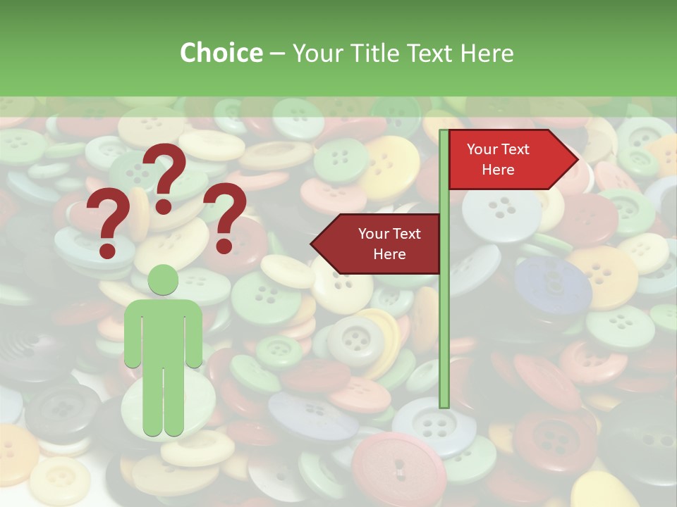 A Pile Of Colorful Buttons On A White Background PowerPoint Template