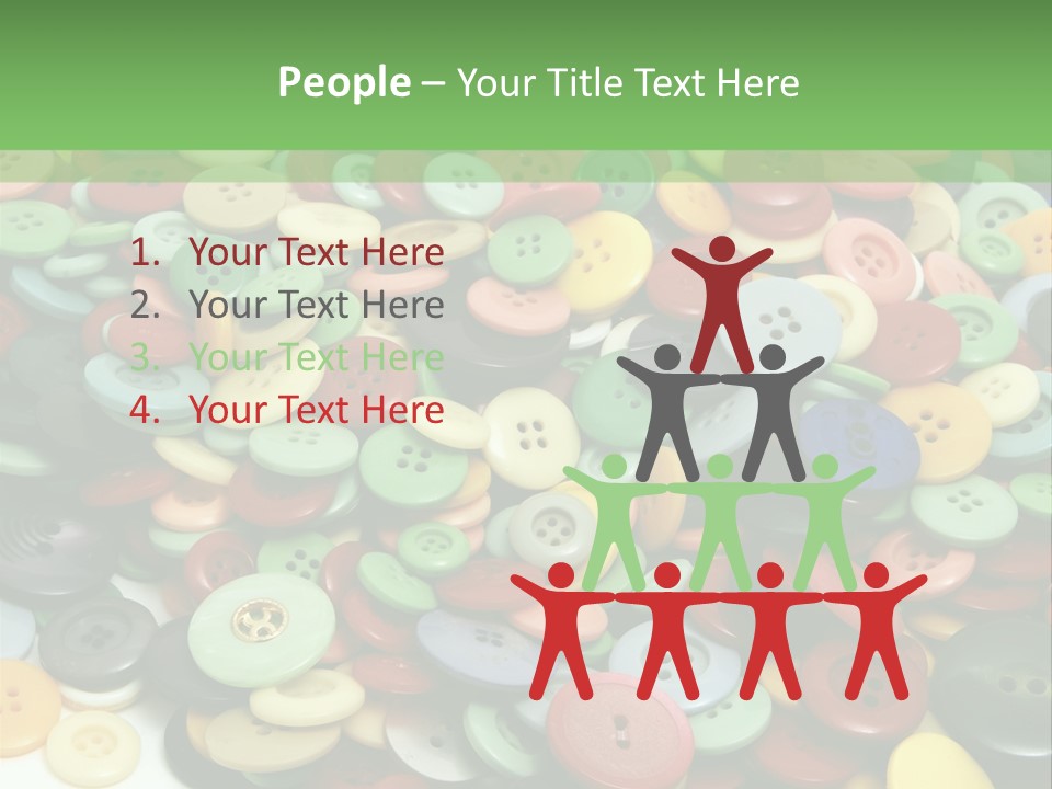 A Pile Of Colorful Buttons On A White Background PowerPoint Template