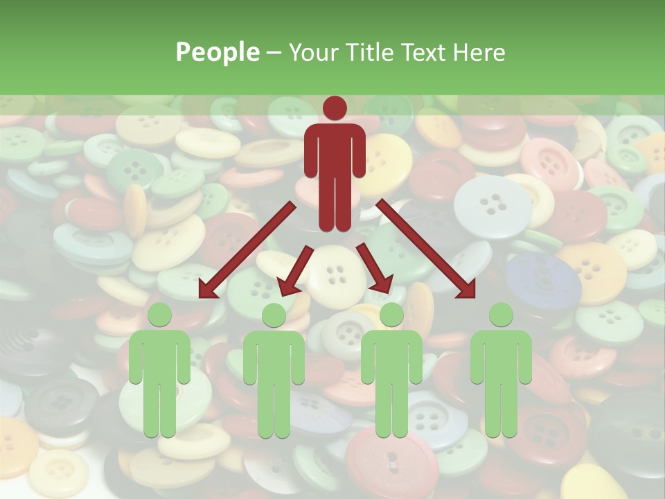 A Pile Of Colorful Buttons On A White Background PowerPoint Template