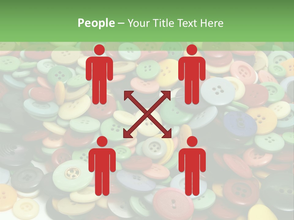 A Pile Of Colorful Buttons On A White Background PowerPoint Template