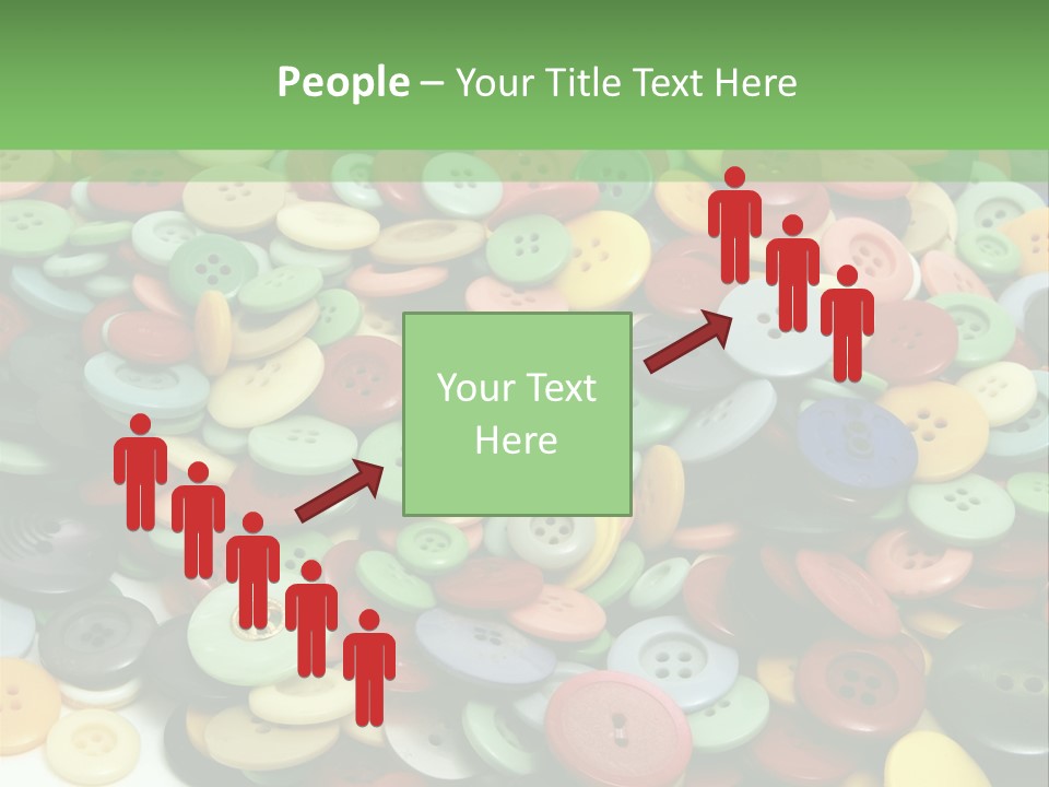 A Pile Of Colorful Buttons On A White Background PowerPoint Template