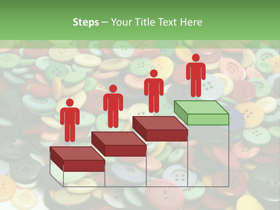 A Pile Of Colorful Buttons On A White Background PowerPoint Template