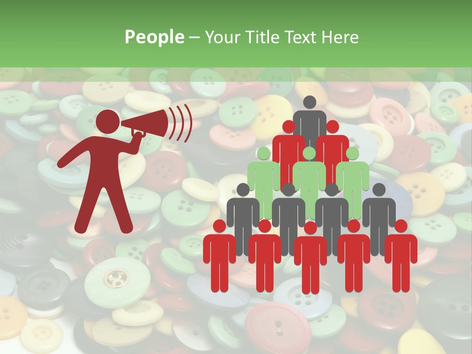 A Pile Of Colorful Buttons On A White Background PowerPoint Template