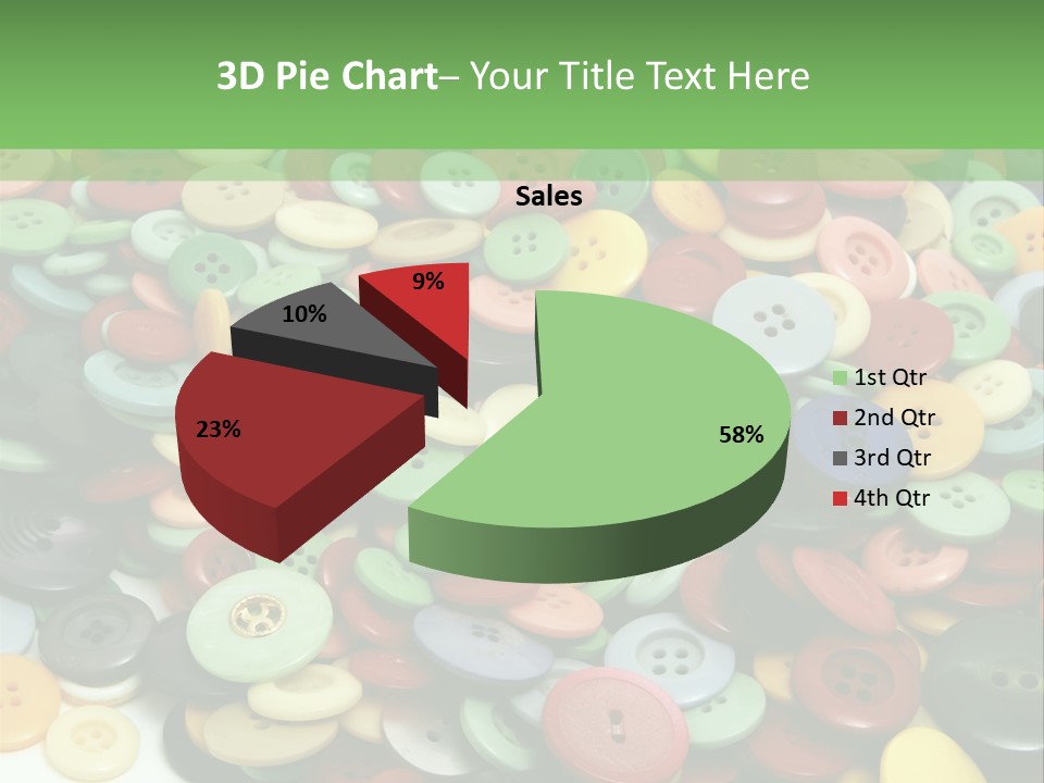 A Pile Of Colorful Buttons On A White Background PowerPoint Template