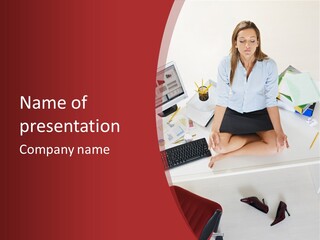 Office Keyboard Meditate PowerPoint Template