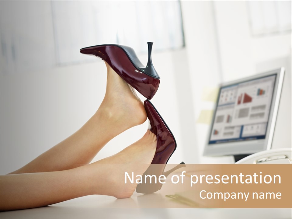 Cropped Space Businesswoman PowerPoint Template