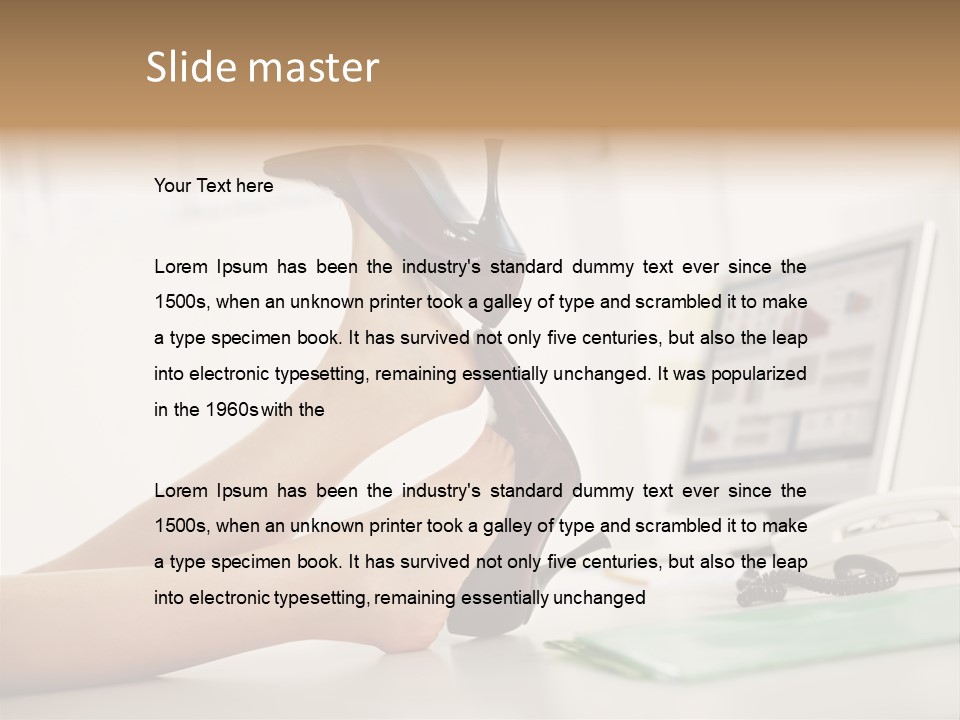 Cropped Space Businesswoman PowerPoint Template