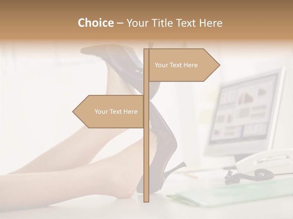 Cropped Space Businesswoman PowerPoint Template