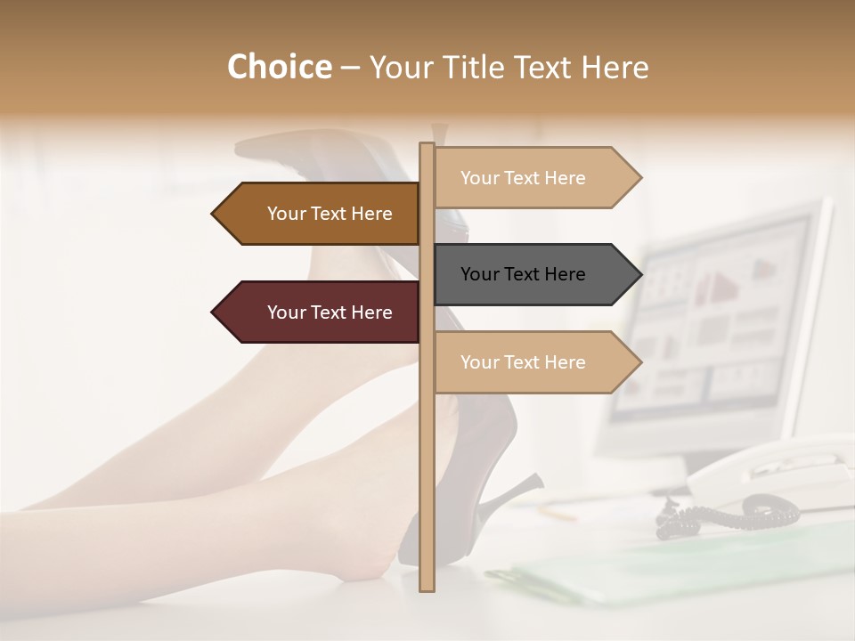 Cropped Space Businesswoman PowerPoint Template