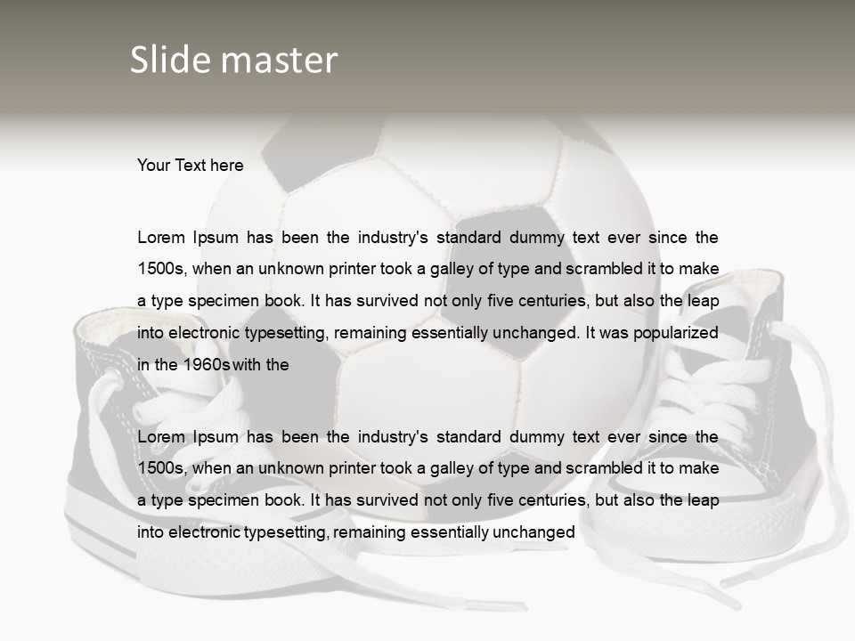 Soccer Ball Shoe Pattern PowerPoint Template