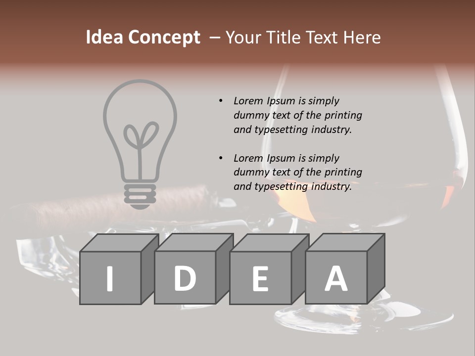 Isolated Cognac Wealth PowerPoint Template