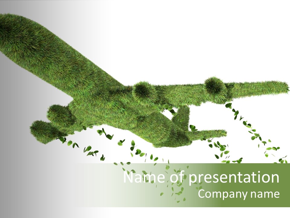 Energy Threedimensional Leaf PowerPoint Template