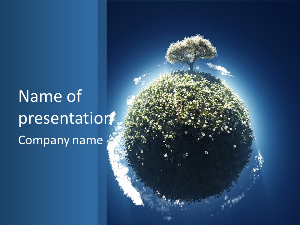 Spherical Sunlight Leaf PowerPoint Template