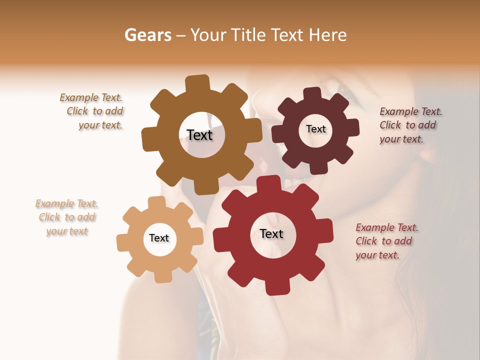 Holding Tanned Caucasian PowerPoint Template