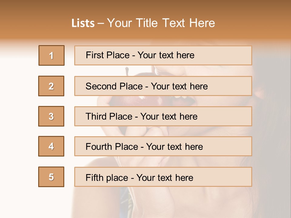 Holding Tanned Caucasian PowerPoint Template