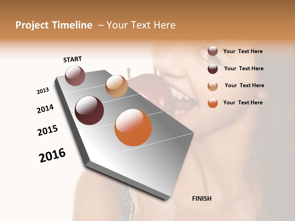 Holding Tanned Caucasian PowerPoint Template